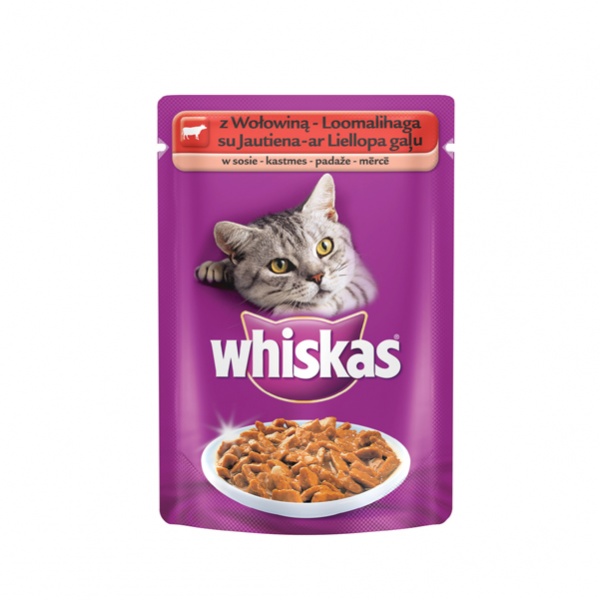 WHISKAS Z WOŁOWINĄ 100G