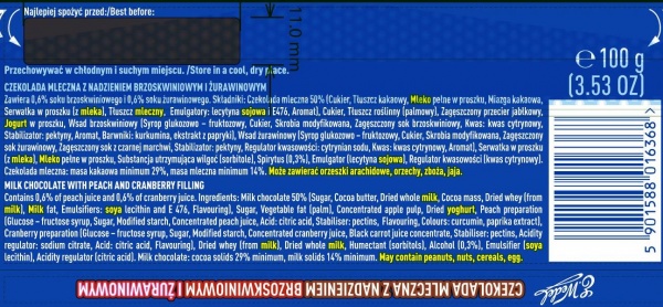 Wedel Czekolada Brzos-Żurawina Nadziewana 100g