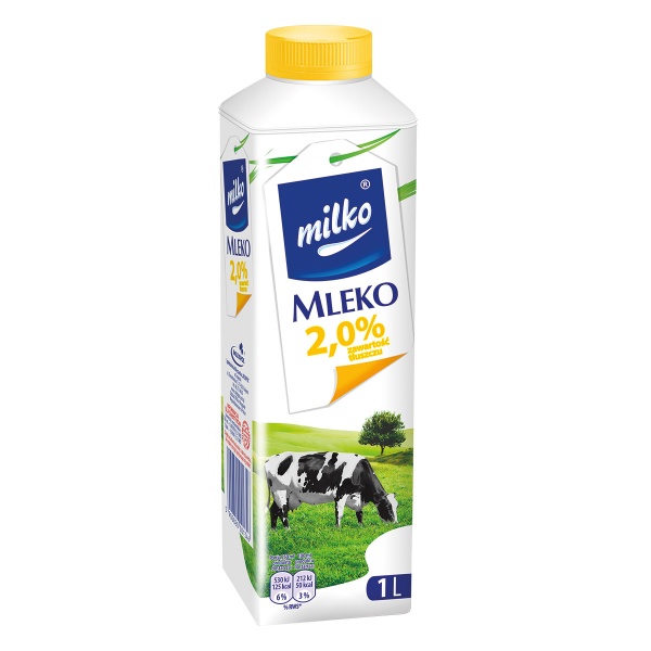 Mleko Milko pasteryzowane 2% 1L karton