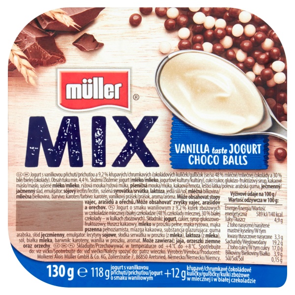 Jogurt Mix Wanilia Choco Balls 130g
