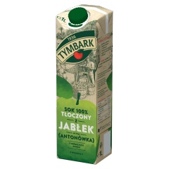 Tymbark Sok 100% tłoczony z jabłek Antonówka 1 l