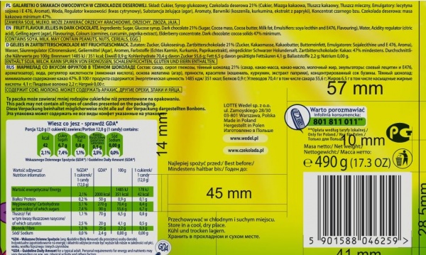 Mieszanka Wedlowska Galaretki 490g