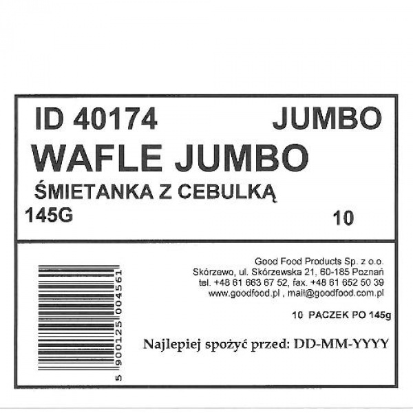 WAFLE JUMBO ŚMIET/CEB.145G GOOD FOOD 145  g