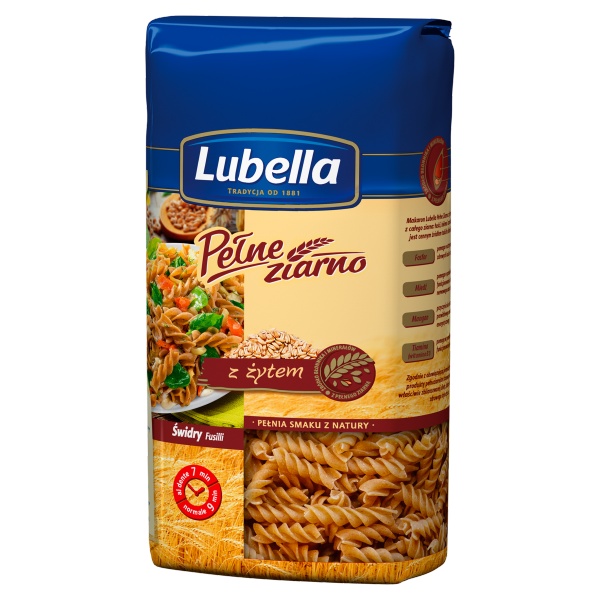 Lubella Pełne Ziarno z żytem Fusilli Makaron Świdry 400 g