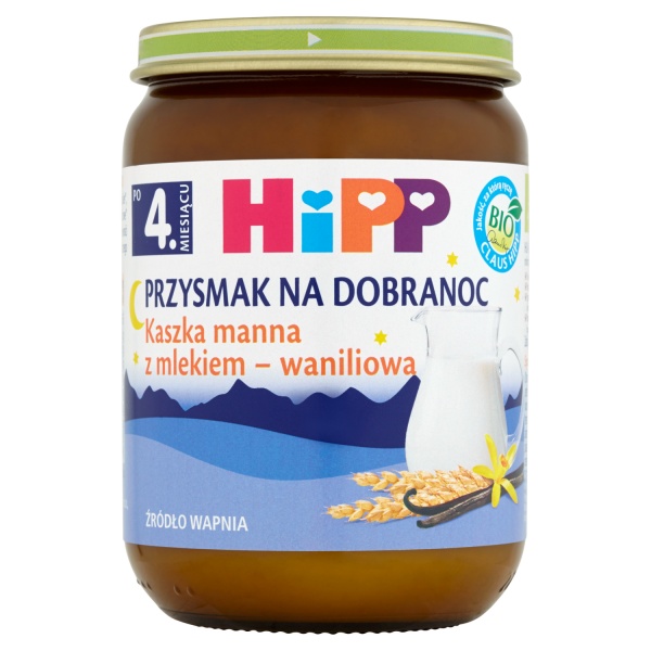 KASZKA MANNA Z MLEKIEM  WANILIOWA HiPP BIO 190g